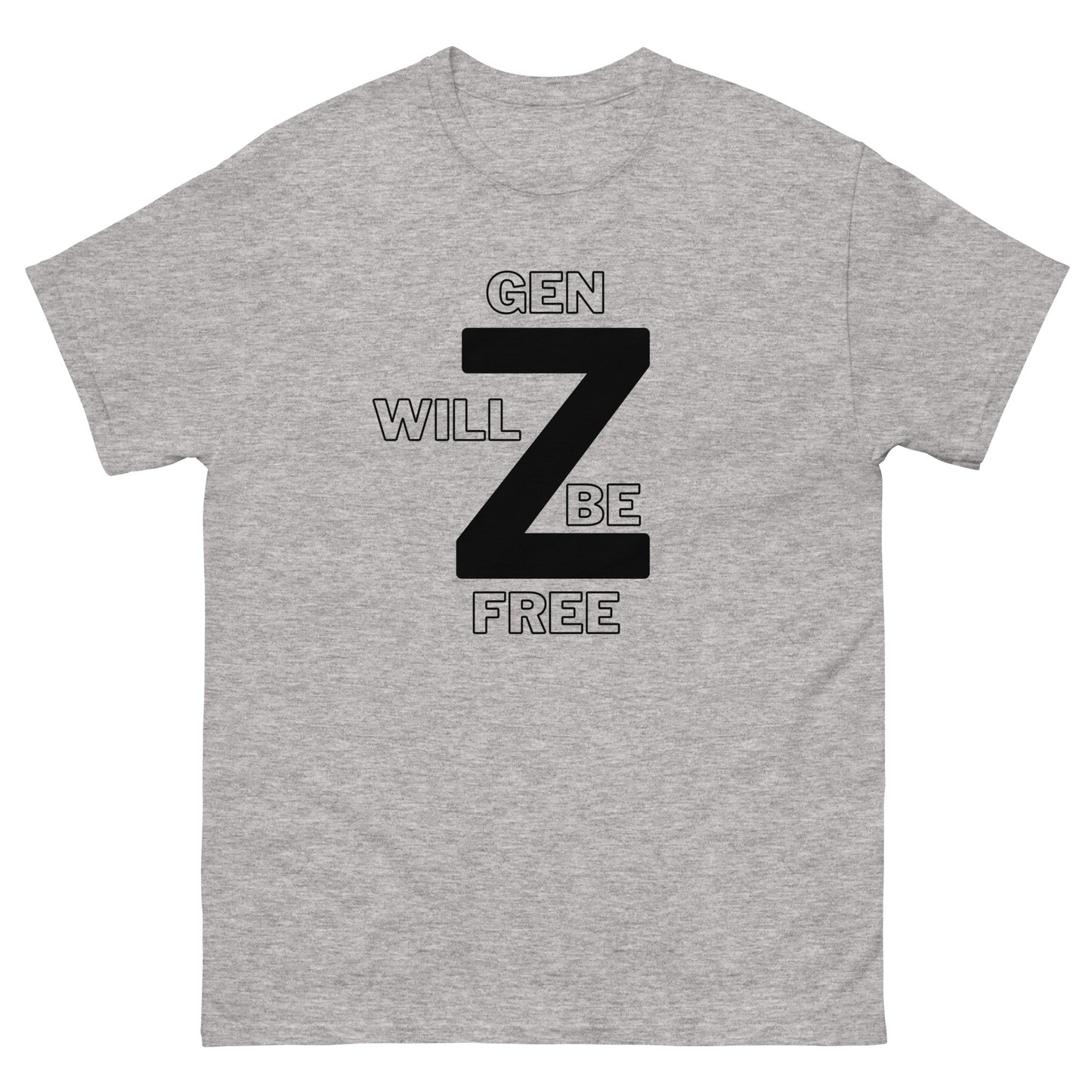 Gen Z Will Be Free Unisex Classic T-Shirt (White/Grey) - Upward Focus