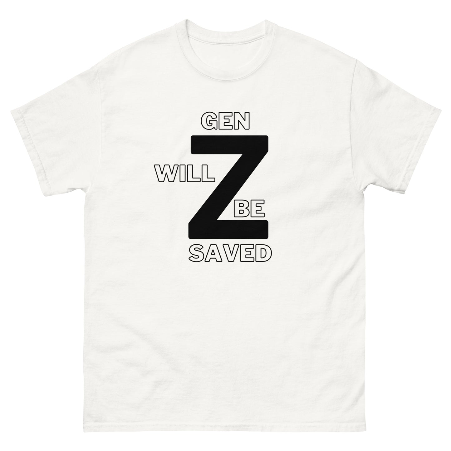 Gen Z Will Be Saved Men's Classic T-Shirt (White/Grey) - Upward Focus