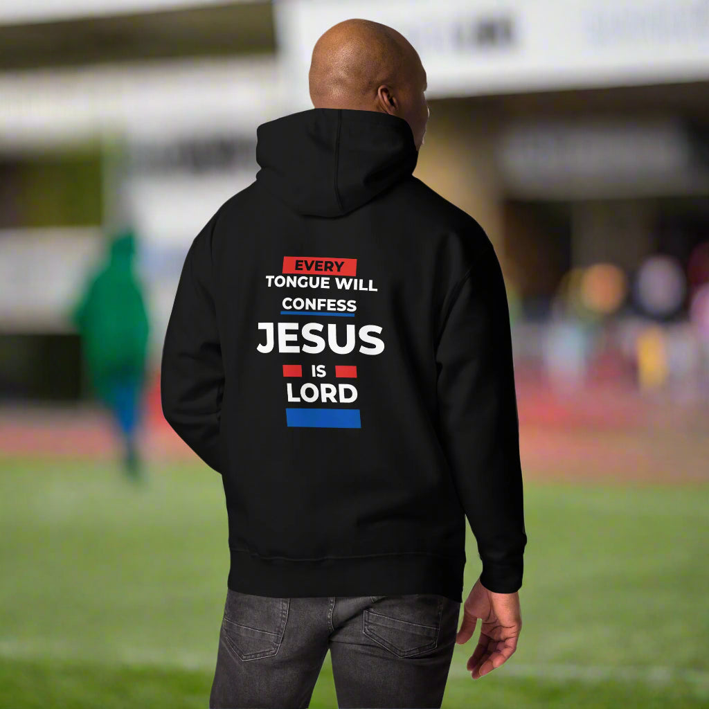 Every knee will bow and every tongue will confess that Jesus is Lord Christian hoodie