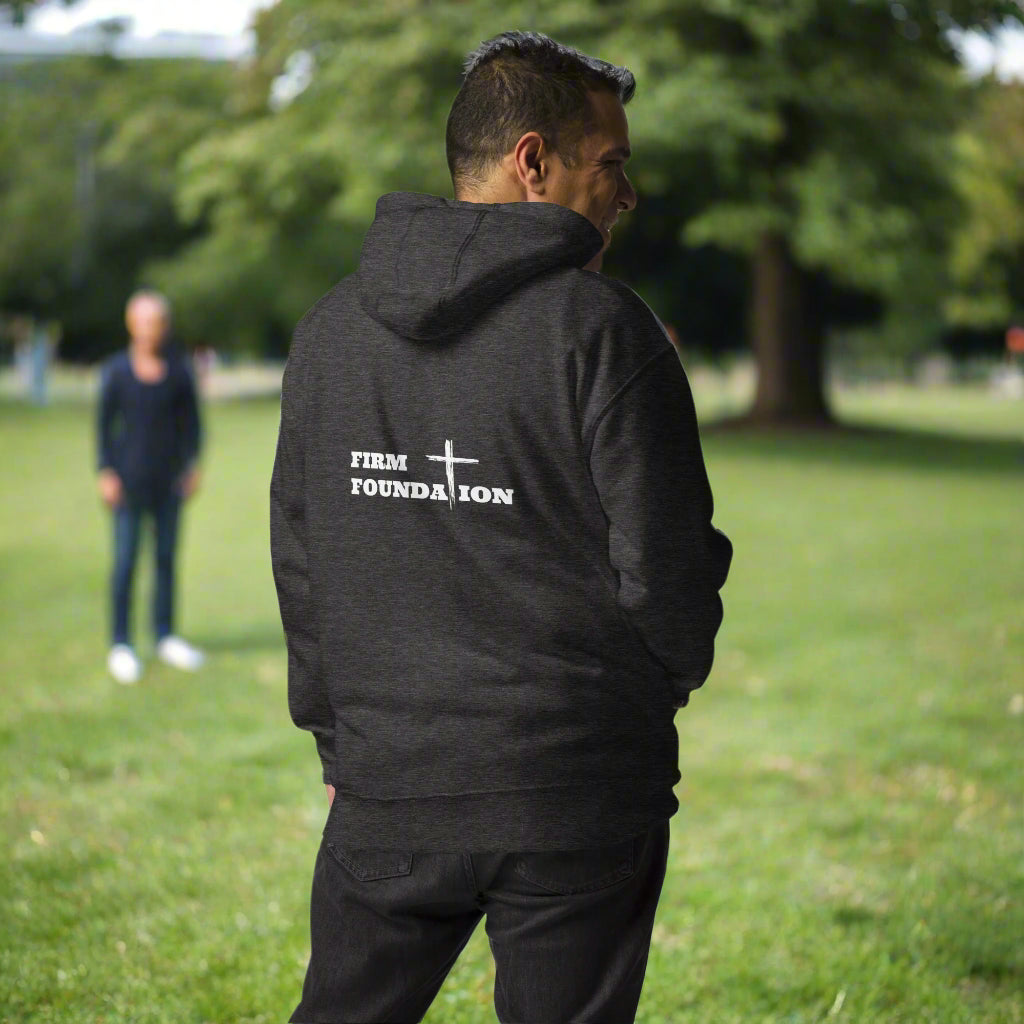 Christ is our firm foundation. The rock on which we stand. Christian Hoodie, Firm Foundation Hoodie
