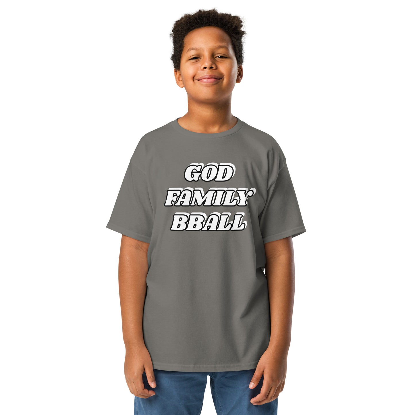 God Family BBall Youth Classic Tee - Upward Focus