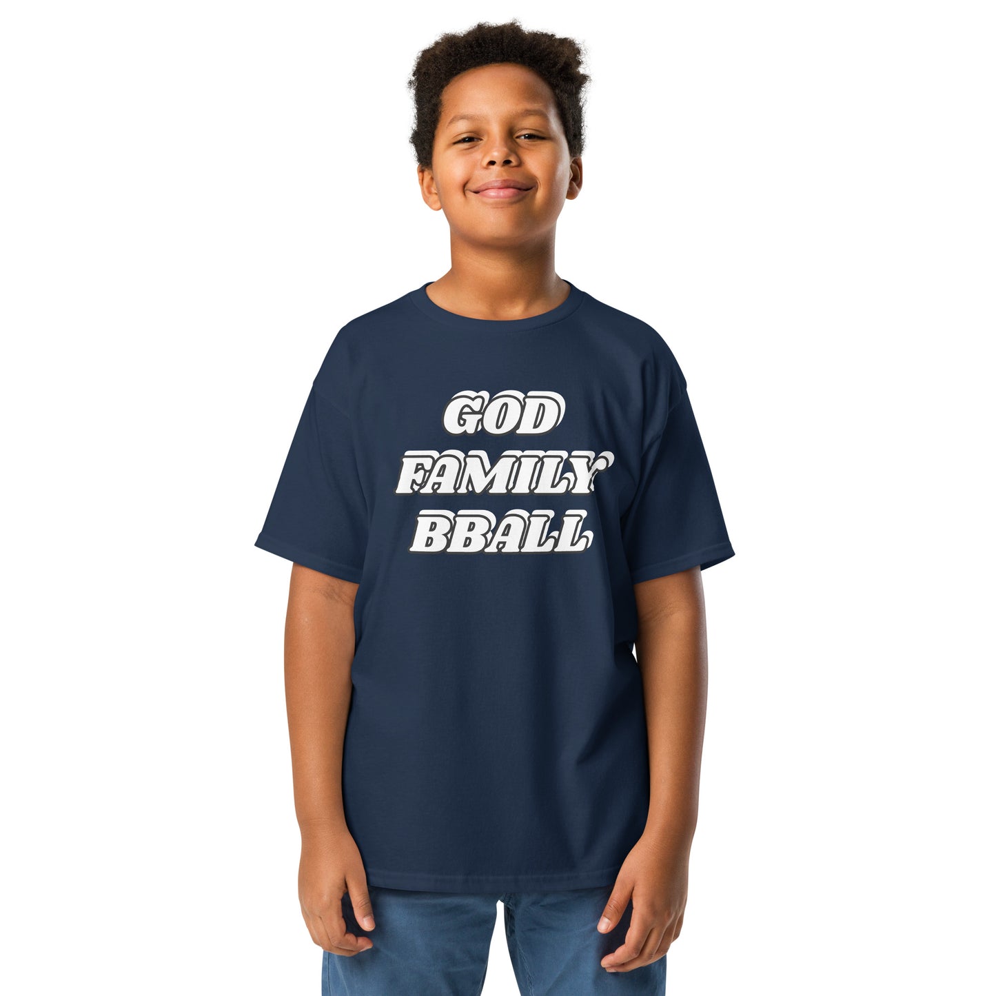 God Family BBall Youth Classic Tee - Upward Focus