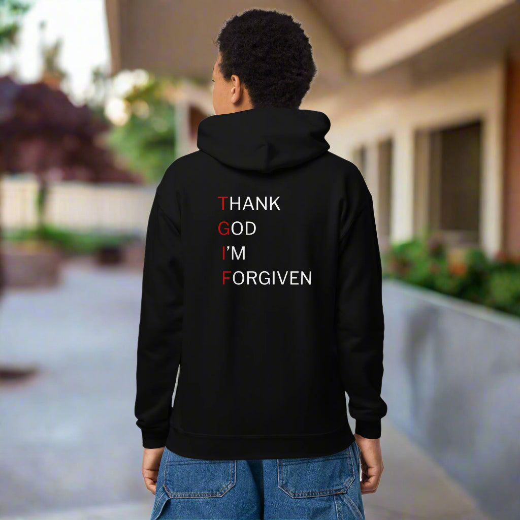 T.G.I.F. Thank God I'm Forgiven Youth Hoodie
