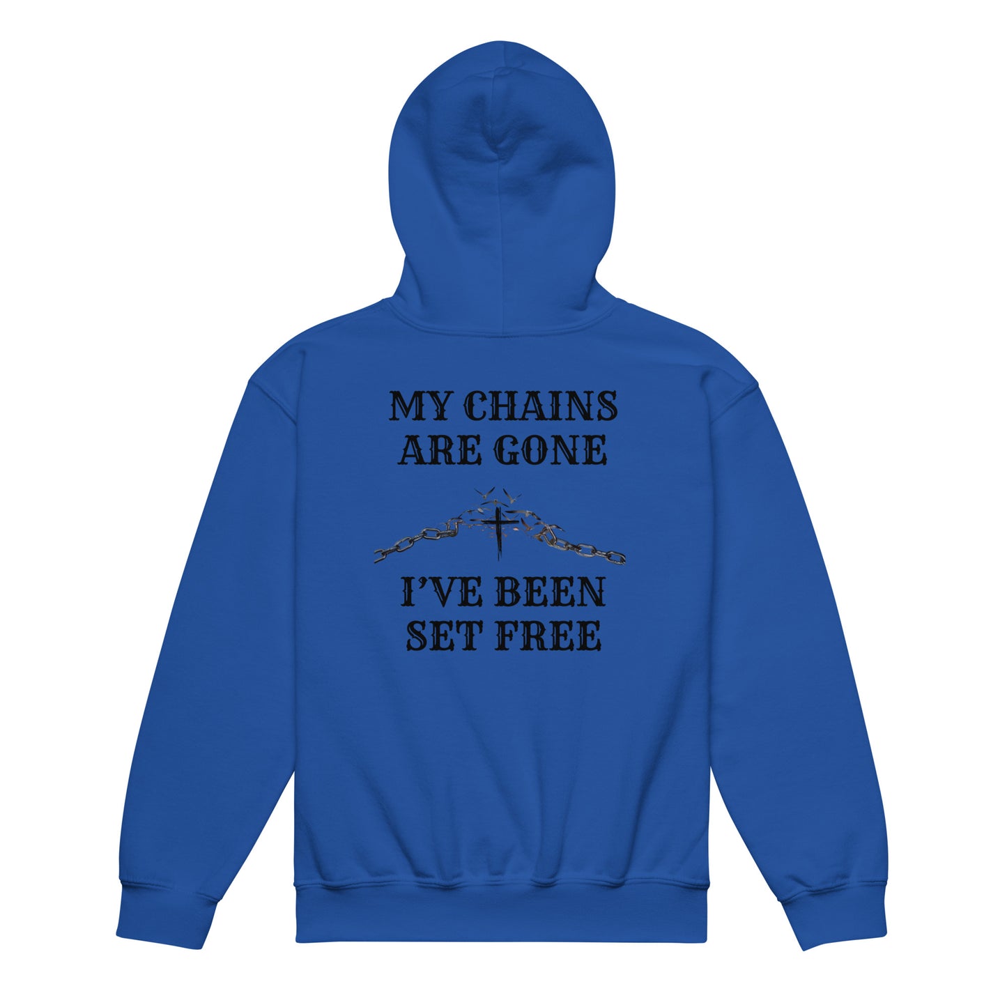 My Chains Are Gone Youth Heavy Blend Hoodie - Upward Focus