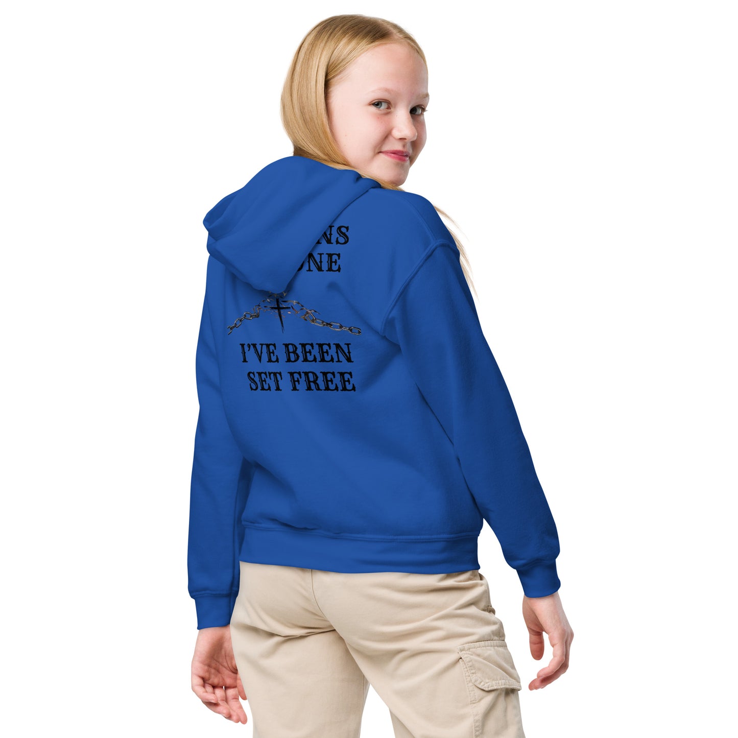 My Chains Are Gone Youth Heavy Blend Hoodie - Upward Focus