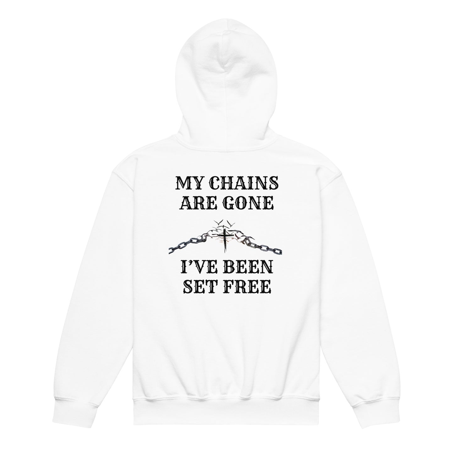 My Chains Are Gone Youth Heavy Blend Hoodie - Upward Focus