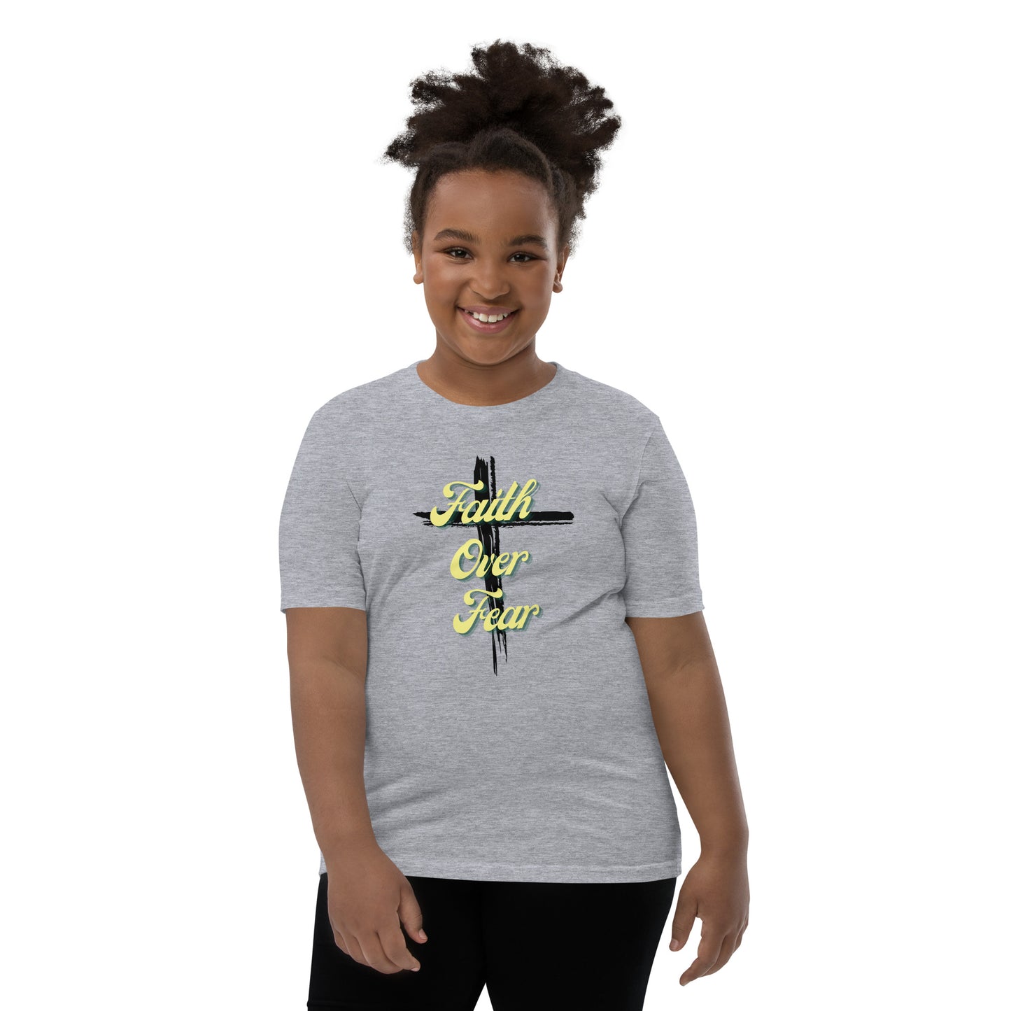 Faith Over Fear Youth Short Sleeve T-Shirt - Upward Focus