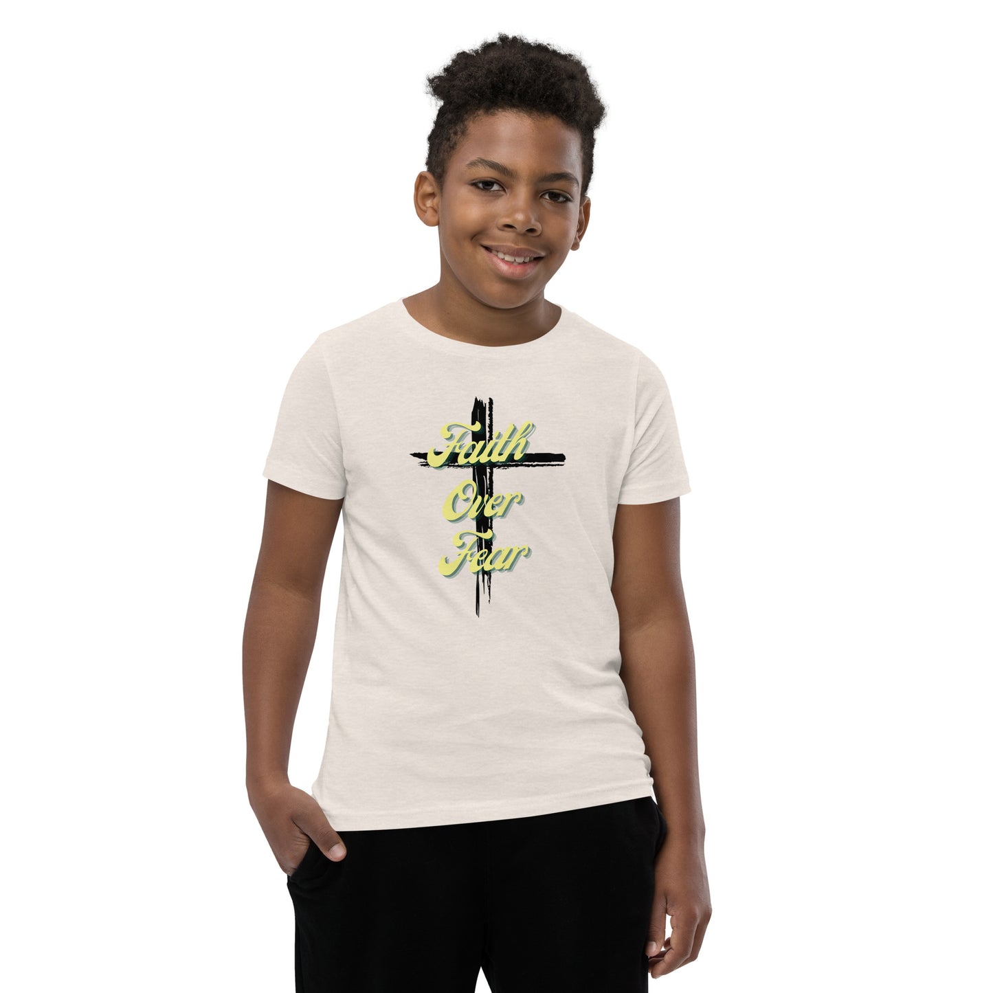 Faith Over Fear Youth Short Sleeve T-Shirt - Upward Focus