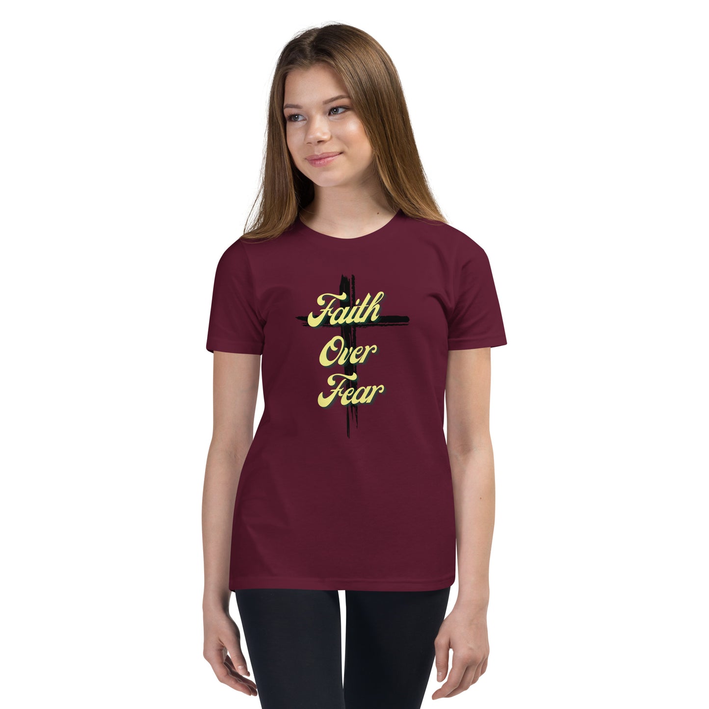 Faith Over Fear Youth Short Sleeve T-Shirt - Upward Focus