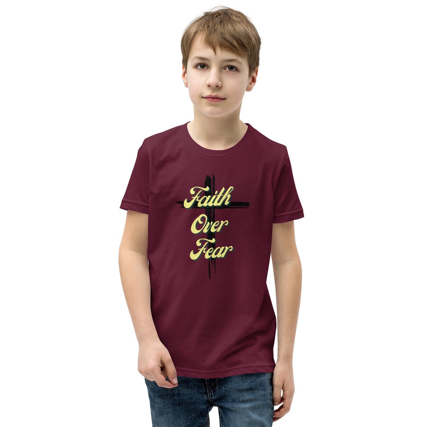 Faith Over Fear Youth Short Sleeve T-Shirt - Upward Focus