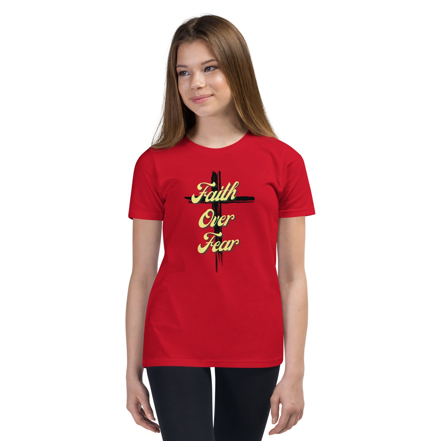 Faith Over Fear Youth Short Sleeve T-Shirt - Upward Focus