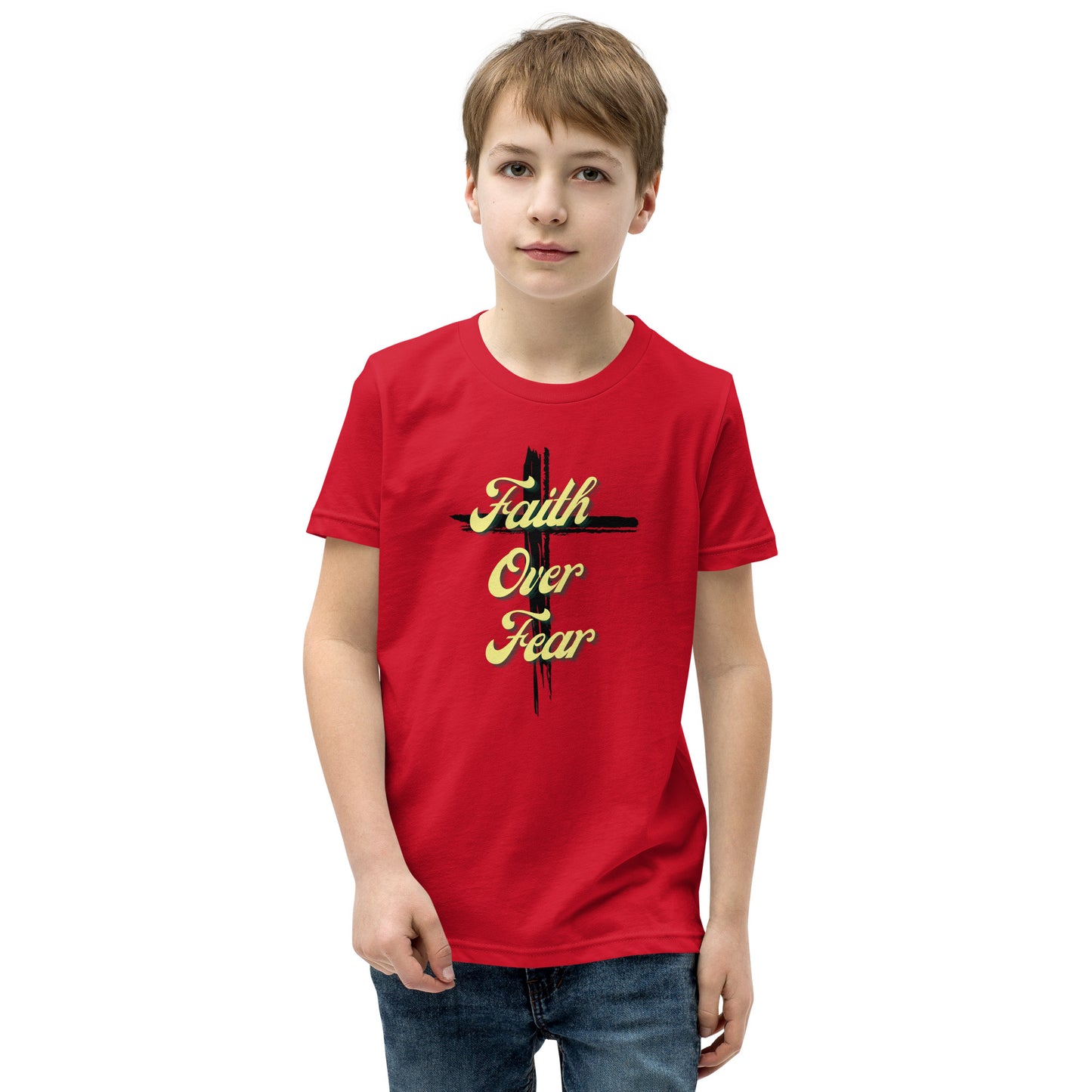 Faith Over Fear Youth Short Sleeve T-Shirt - Upward Focus