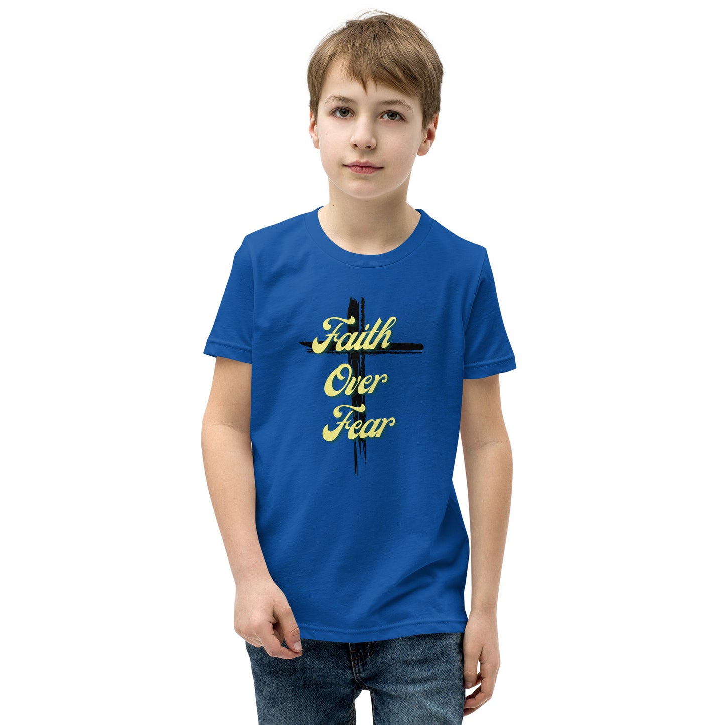 Faith Over Fear Youth Short Sleeve T-Shirt - Upward Focus