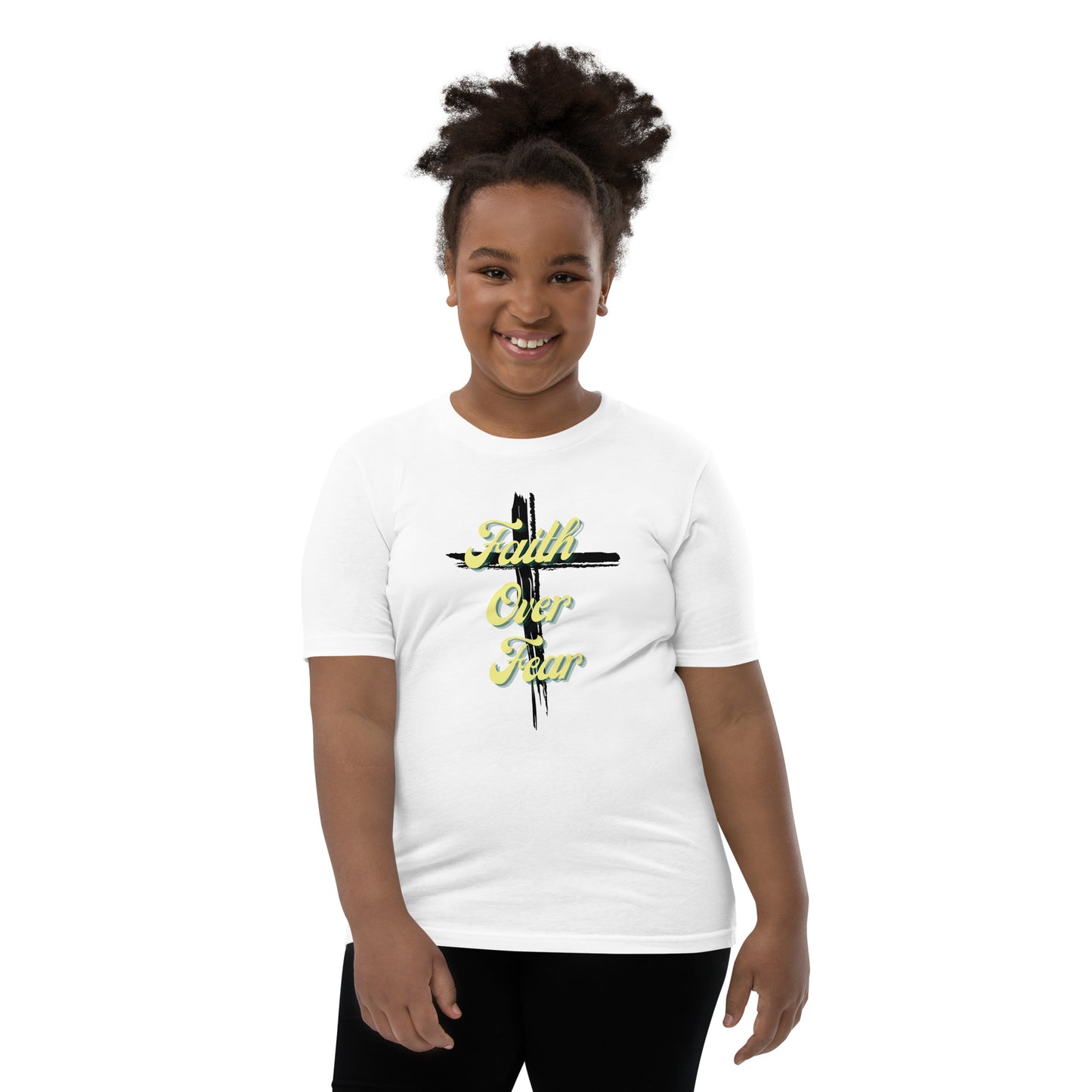 Faith Over Fear Youth Short Sleeve T-Shirt - Upward Focus