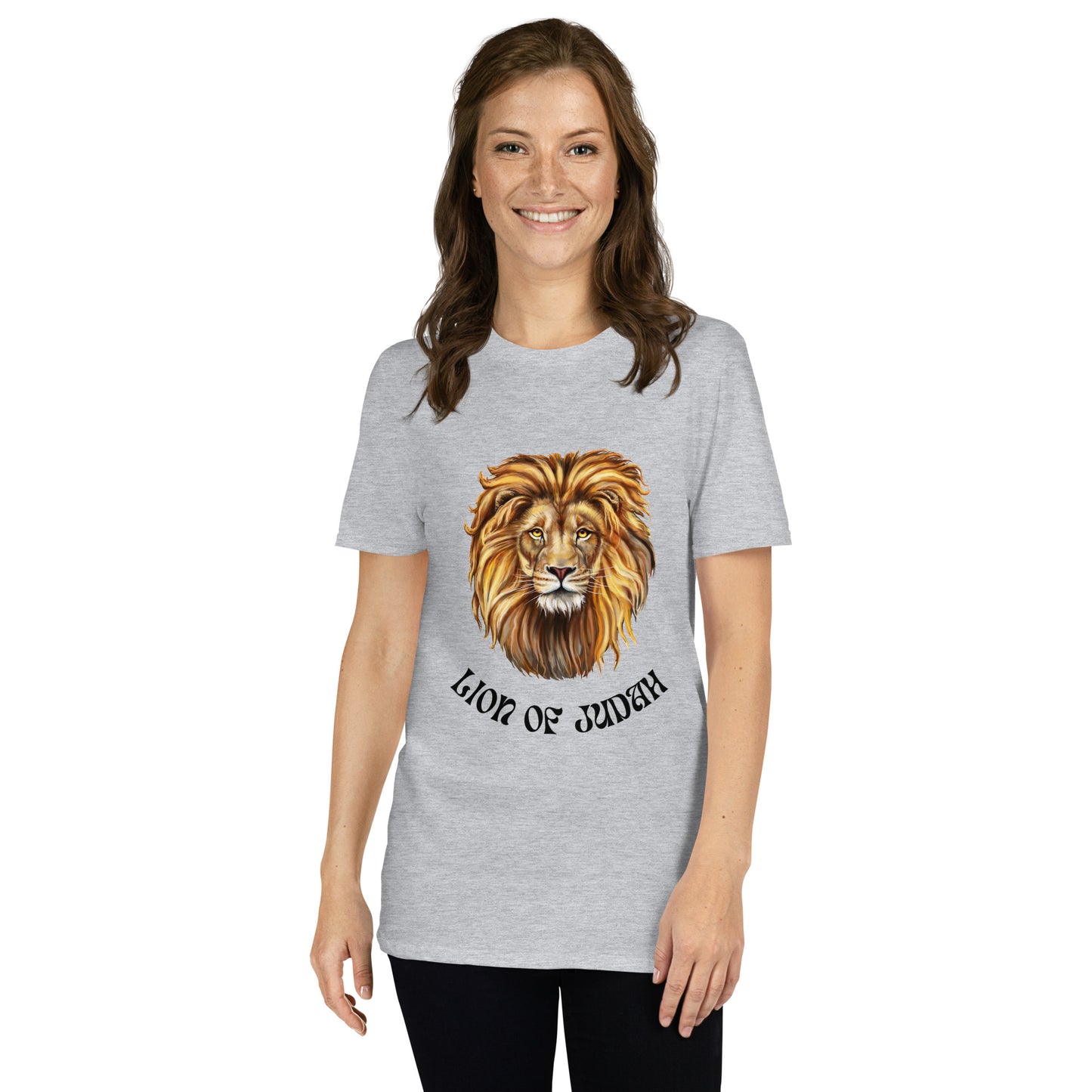 Lion of Judah Short-Sleeve Unisex T-Shirt (White/Grey)