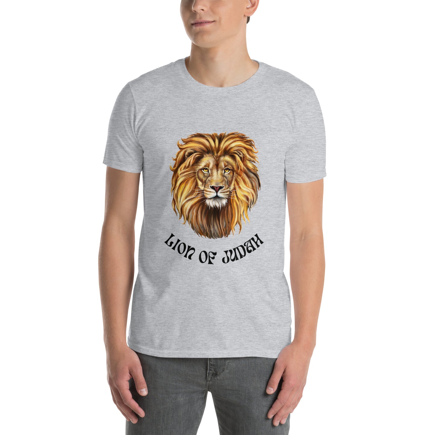 Lion of Judah Short-Sleeve Unisex T-Shirt (White/Grey)