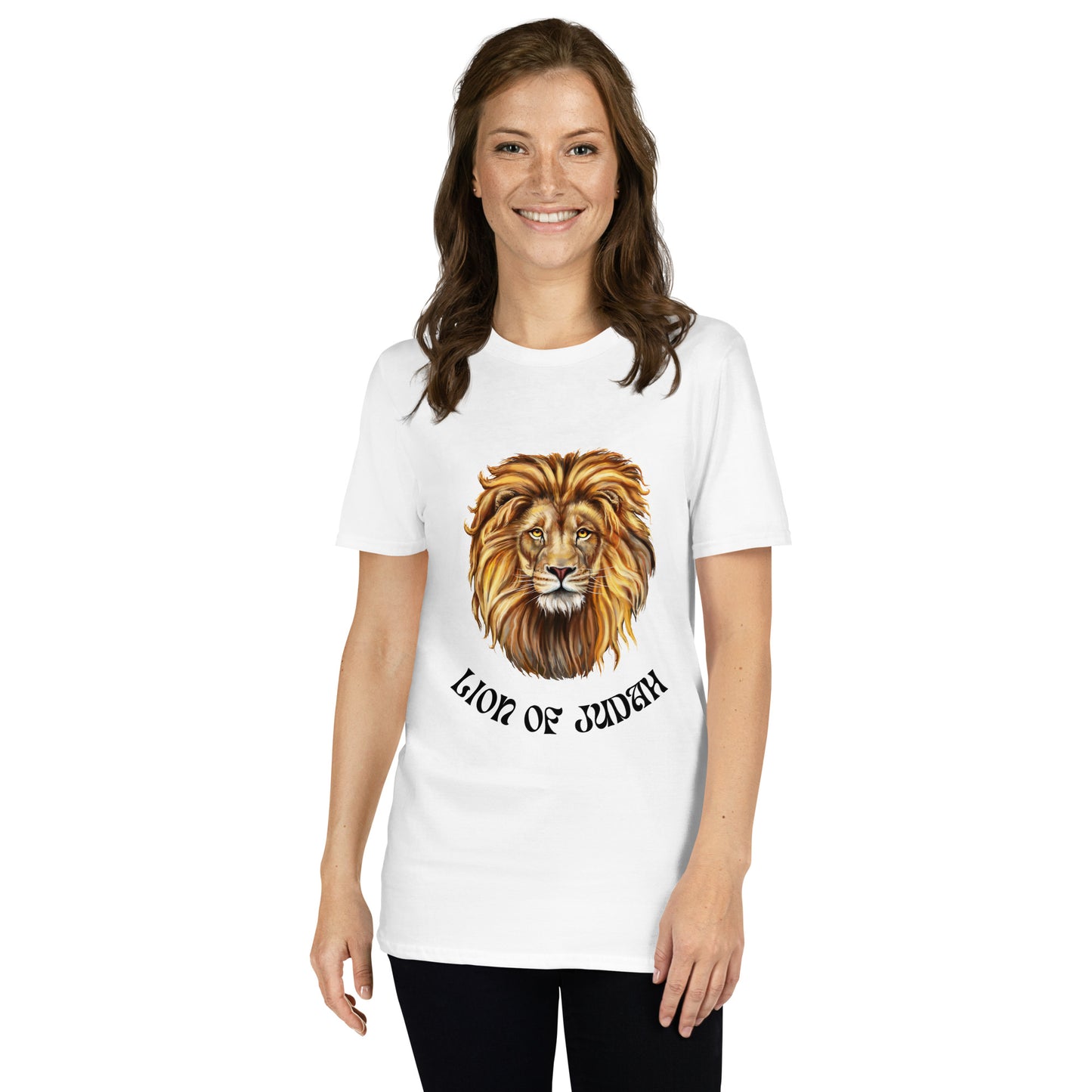 Lion of Judah Short-Sleeve Unisex T-Shirt (White/Grey)